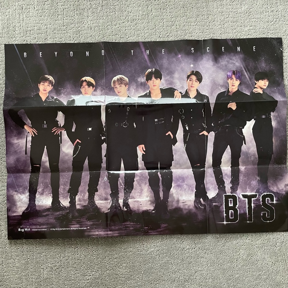 BTS Jungkook Jimin Suga JHope Jin RM V Black Purple Beyond The Scene Poster